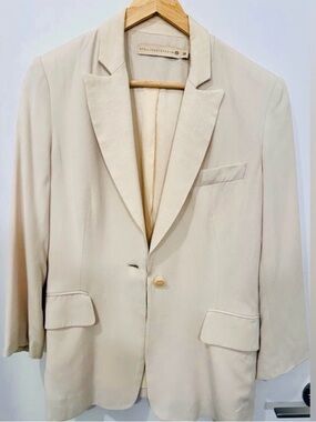 Stella McCartney Beige Single-Button Tailored Blazer